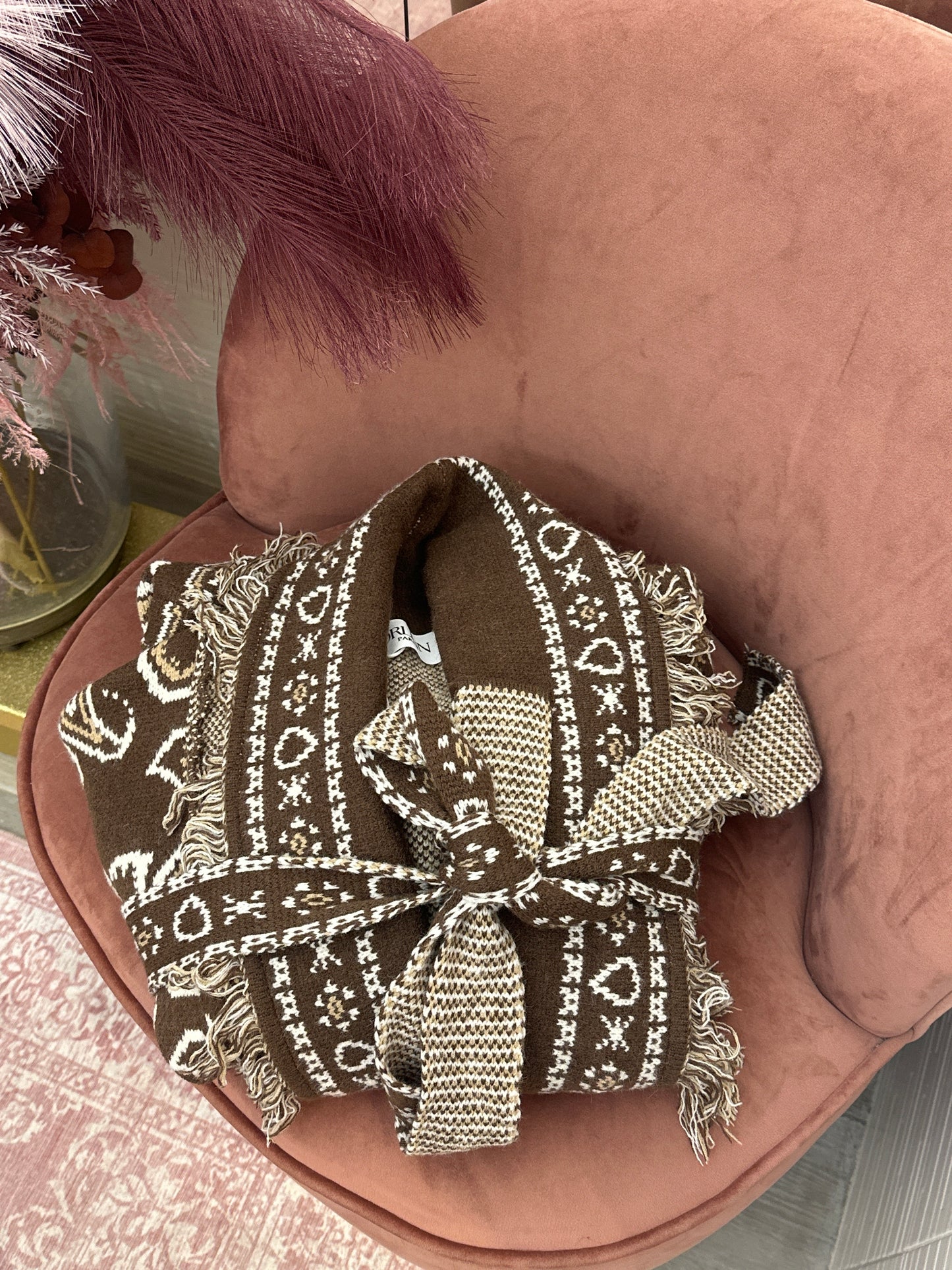 Cardigan bandana con cintura