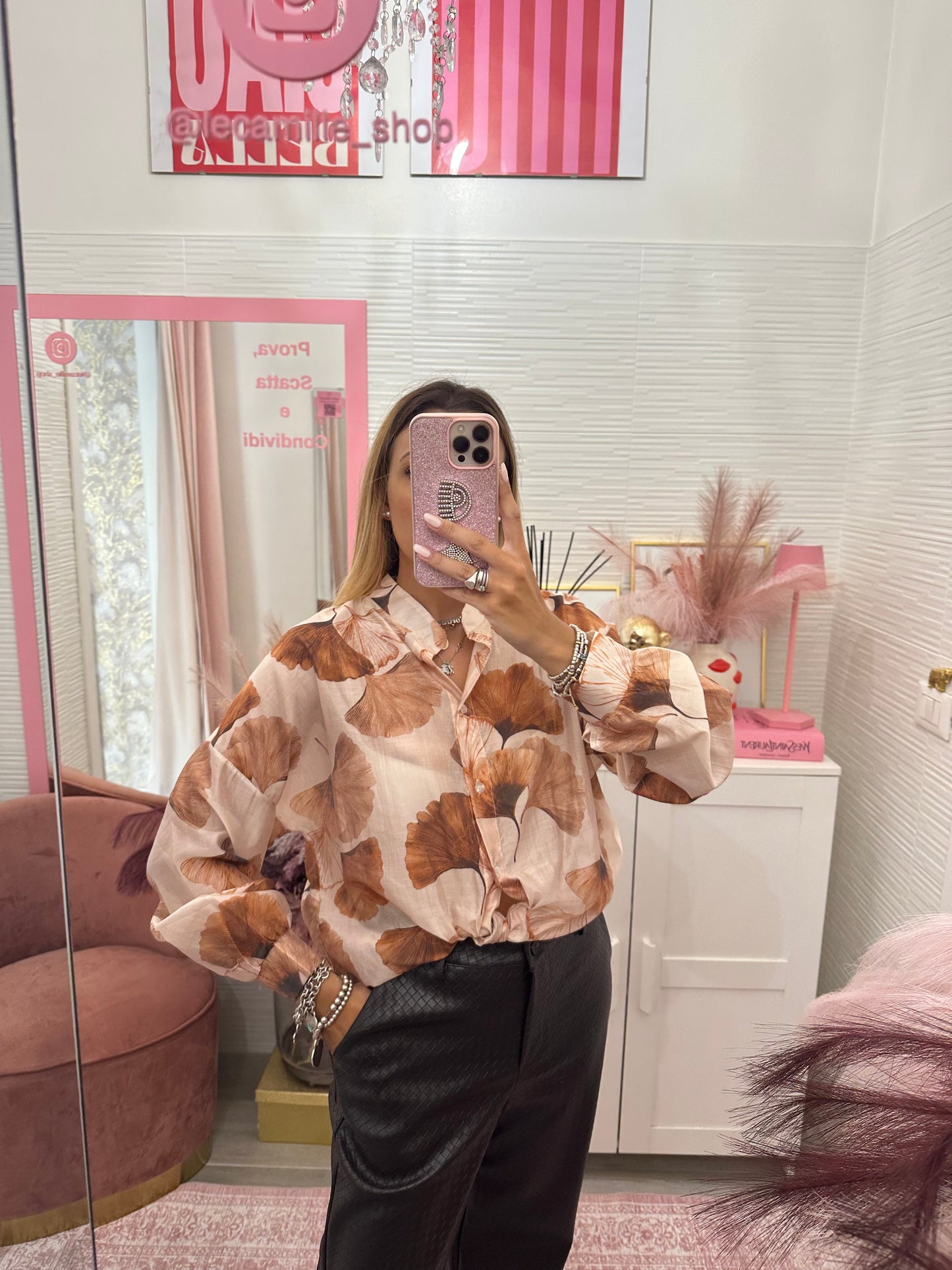 Camicia coreana fiori