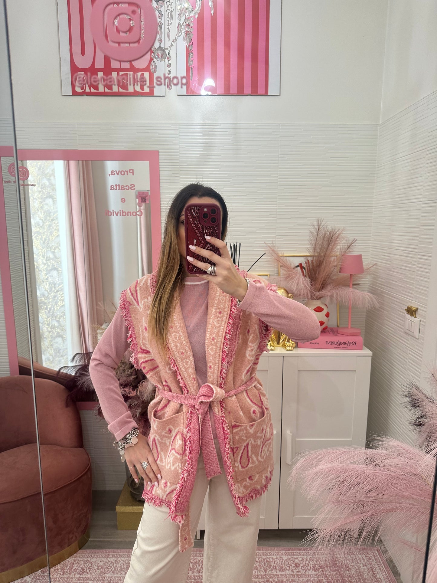 Gilet bandana rosa