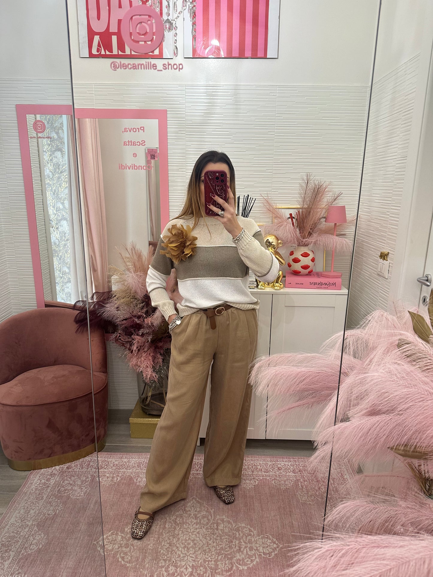 Pantalone palazzo con cintura