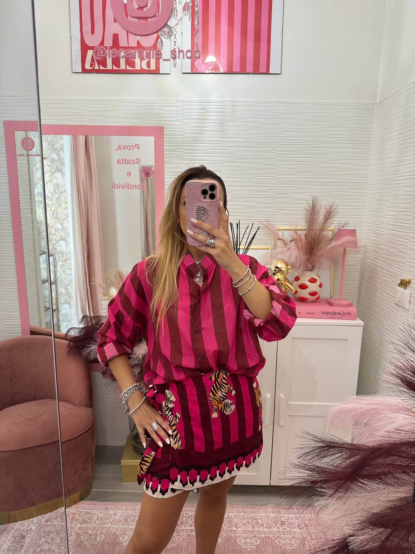 Gonna pareo tigre fucsia
