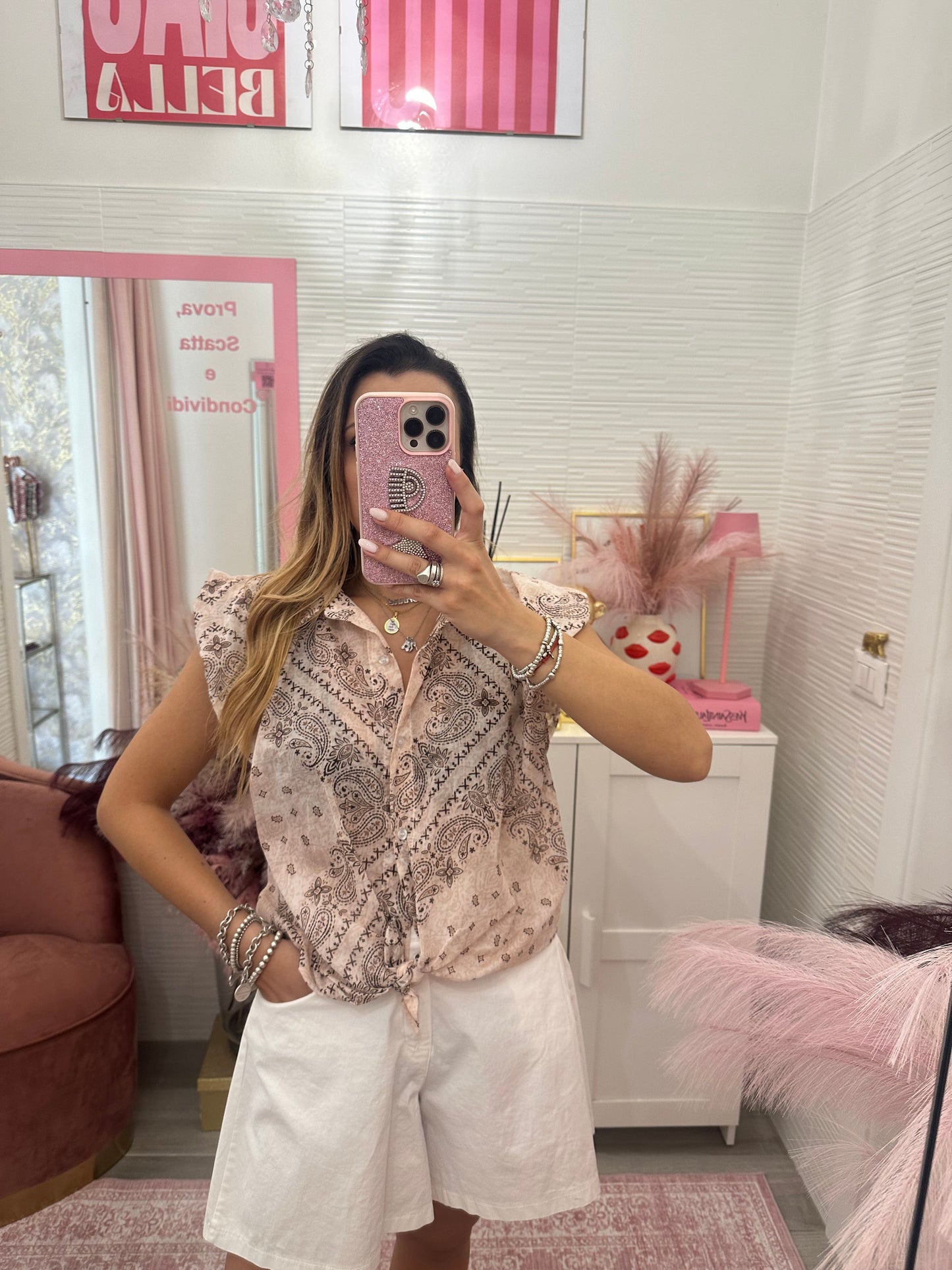 Camicia bandana beige