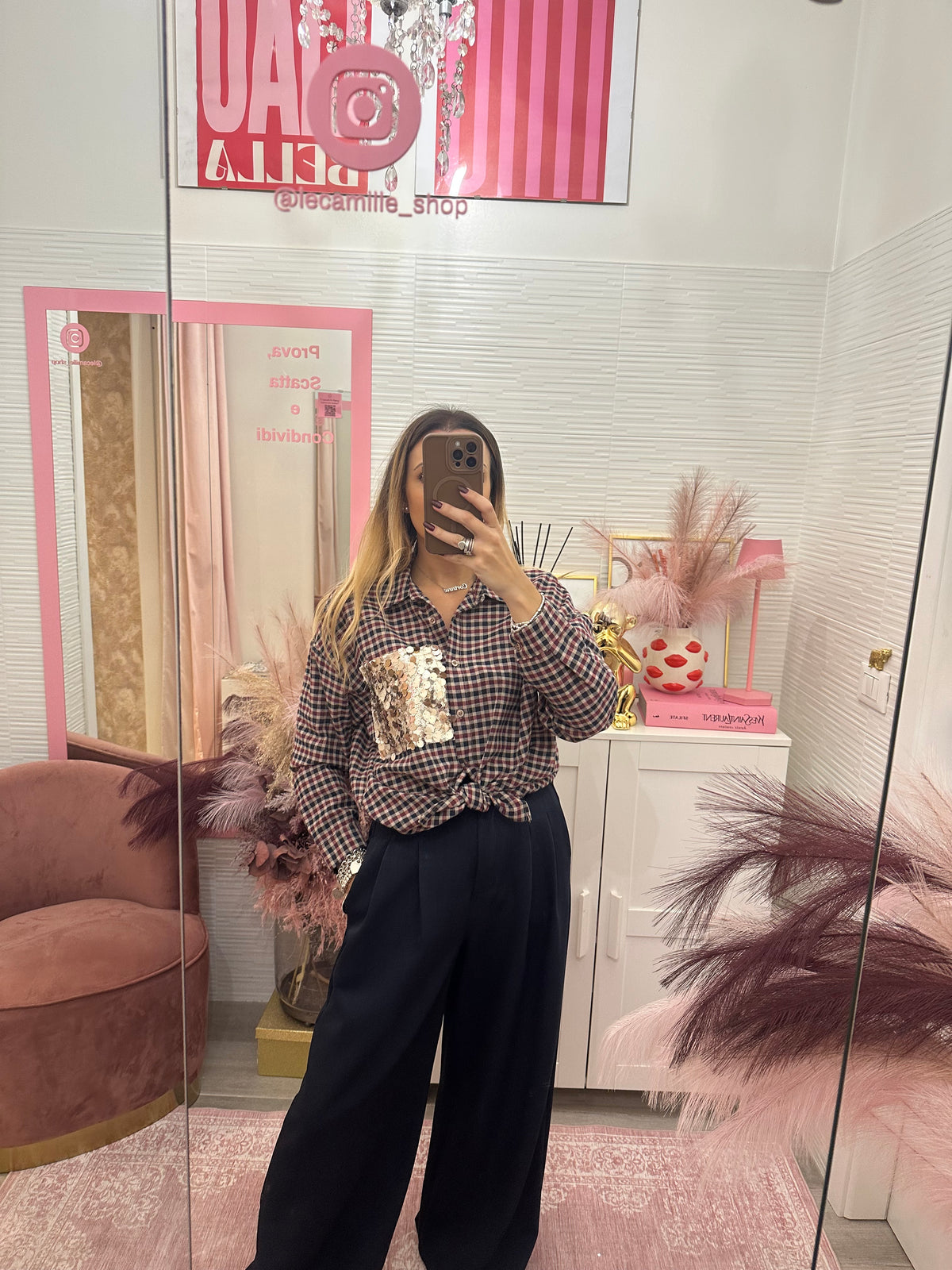 Camicia quadri con tasca