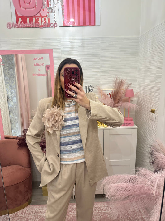 Giacca melangè sabbia