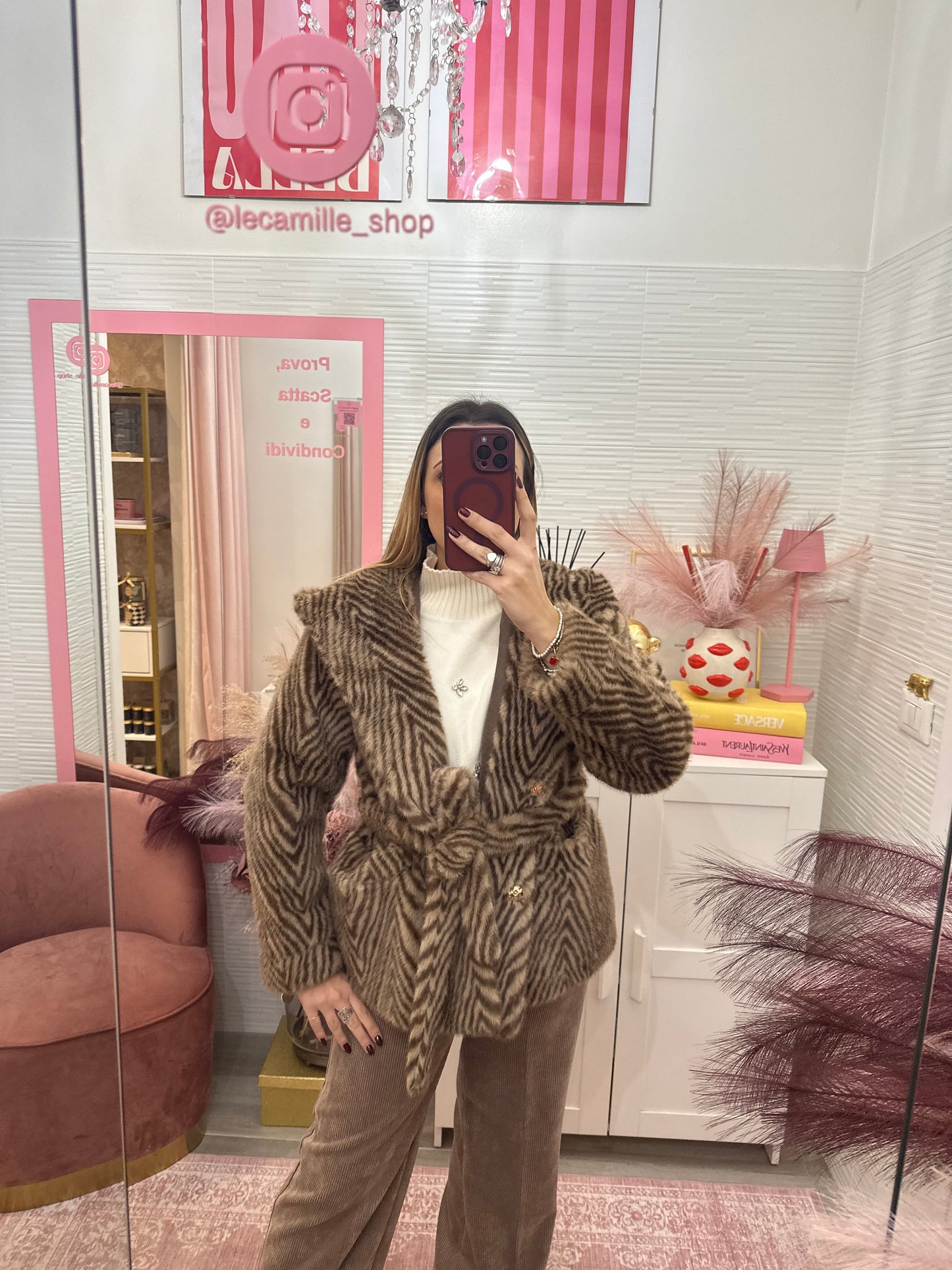 Ecopelliccia zebra marrone