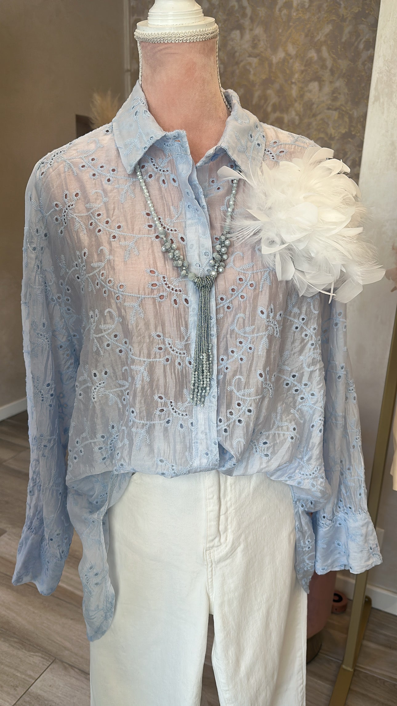 Camicia Over Sangallo