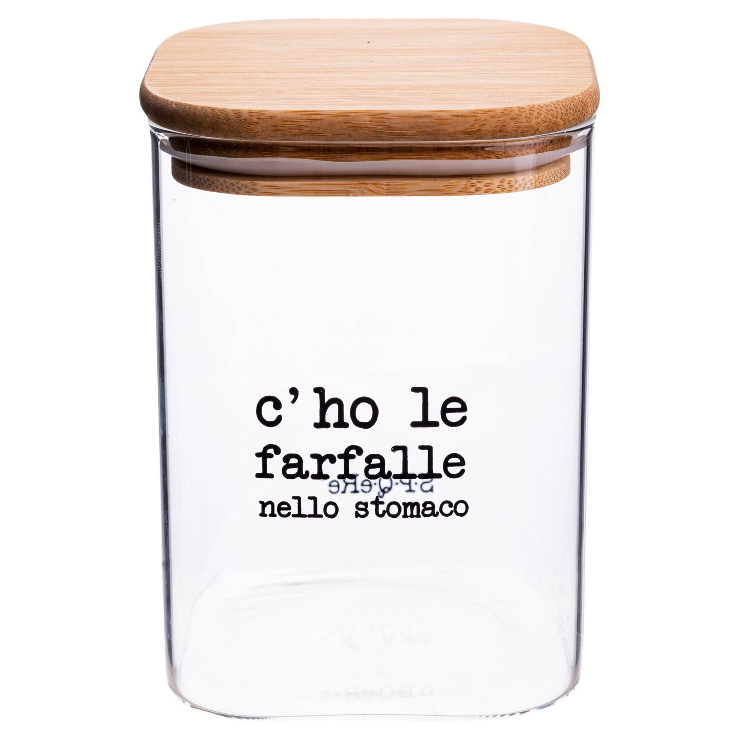 Barattolo Vetro/Bambu Farfalle