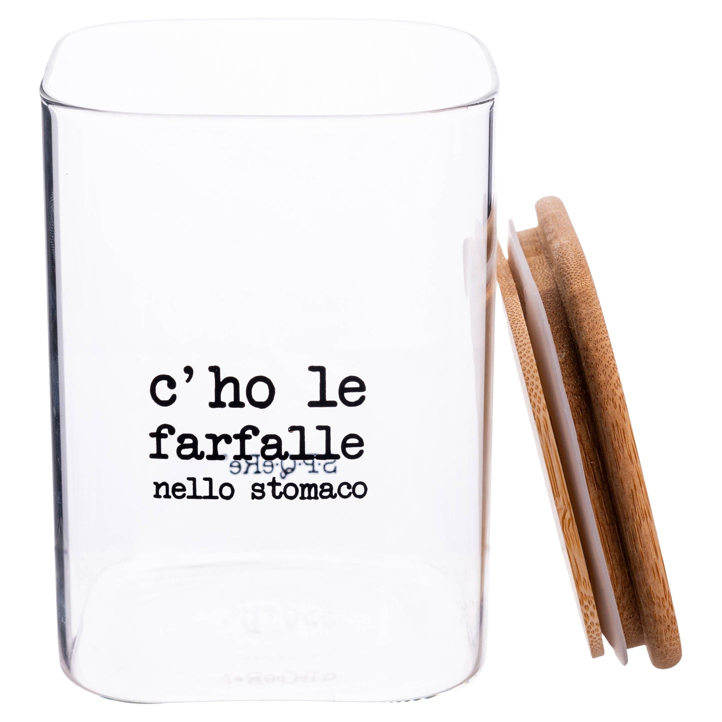 Barattolo Vetro/Bambu Farfalle